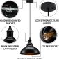 Adjustable Industrial Black Metal Pendant Light details