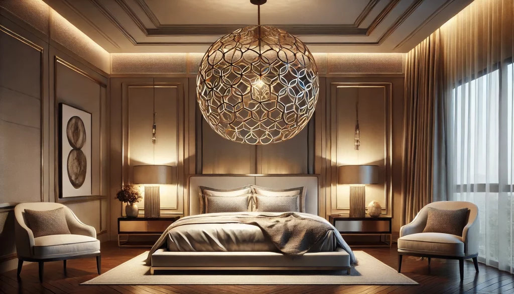 Bedroom With Central Pendant Ideas - 04