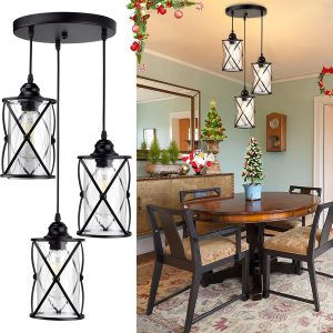 Dimmable Industrial Plug in Kitchen Pendant Light 3light