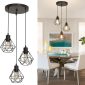 Dimmable Industrial Plug in Kitchen Pendant Light 3light diamond