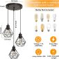 Dimmable Industrial Plug in Kitchen Pendant Light 3light diamond compatible