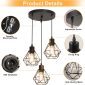 Dimmable Industrial Plug in Kitchen Pendant Light 3light diamond details