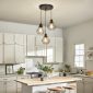 Dimmable Industrial Plug in Kitchen Pendant Light 3light diamond kitchen