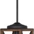 Farmhouse Pendant Light Metal Hanging Light Fixture with Wooden Grain Finish brown