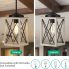 Farmhouse Pendant Light Metal Hanging Light Fixture with Wooden Grain Finish cream on off