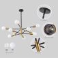 Height Adjustable Black and Gold Modern Chandelier Light Fixture details