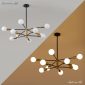 Height Adjustable Black and Gold Modern Chandelier Light Fixture1