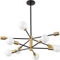 Height Adjustable Black and Gold Modern Chandelier Light Fixture2