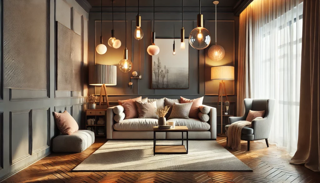 Living Room With Layered Lighting Ideas - 02