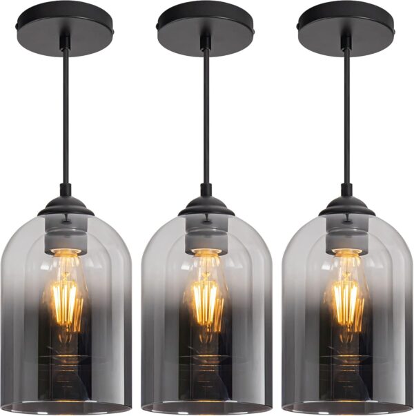 Sleek Modern Hanging Light Black Glass Pendant Design 1