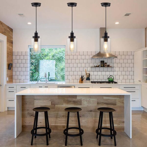 Stylish Clear Glass Shade Pendant Lighting Fixture 2